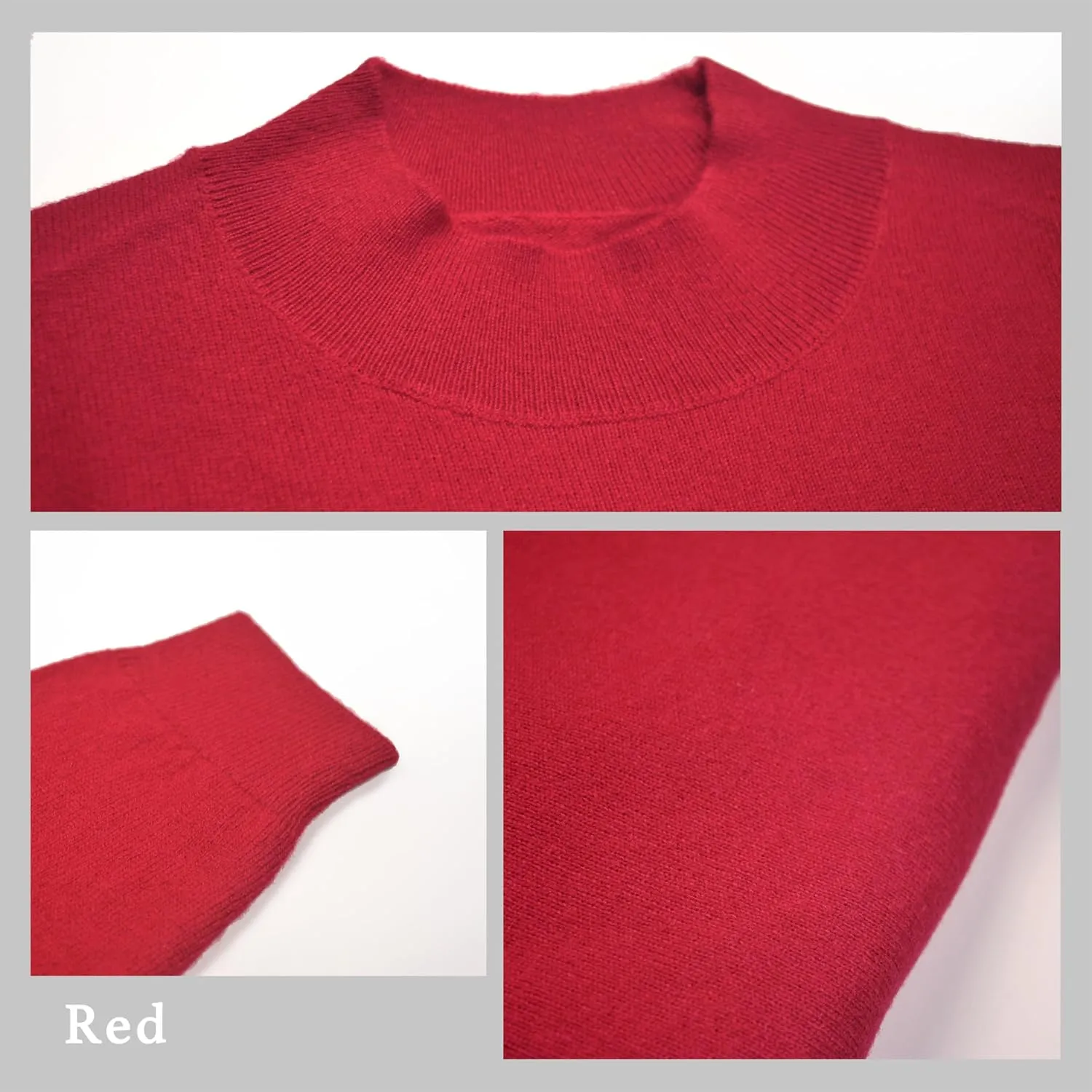 100% Pure Cashmere Sweaters for Women Mockneck Long Sleeve Warm Soft Lightweight Knit Pullover