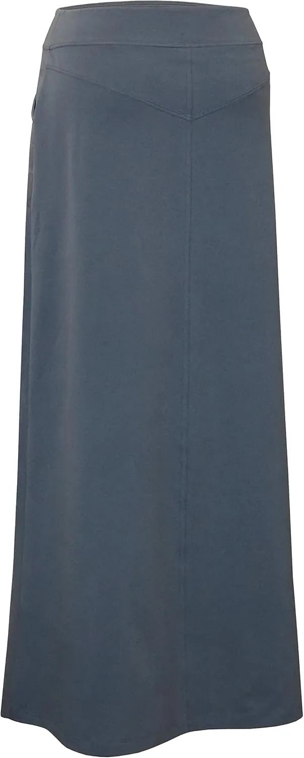 Baby'O Women's Stretch Cotton Knit Western Style A-Line Maxi Skirt