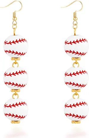 Baseball Earrings for Women Cubic Zirconia Baseball Dangle Earrings Football Softball Sports Earrings Baseball Accessories Game Day Earrings Jewelry Gifts