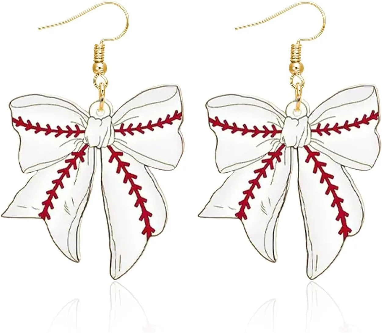 Baseball Softball Bow Earrings for Women Bow Football Earings Game Day Earrings Outfits Shirts Women Football Baseball Softball Gifts Accessories Party Favors