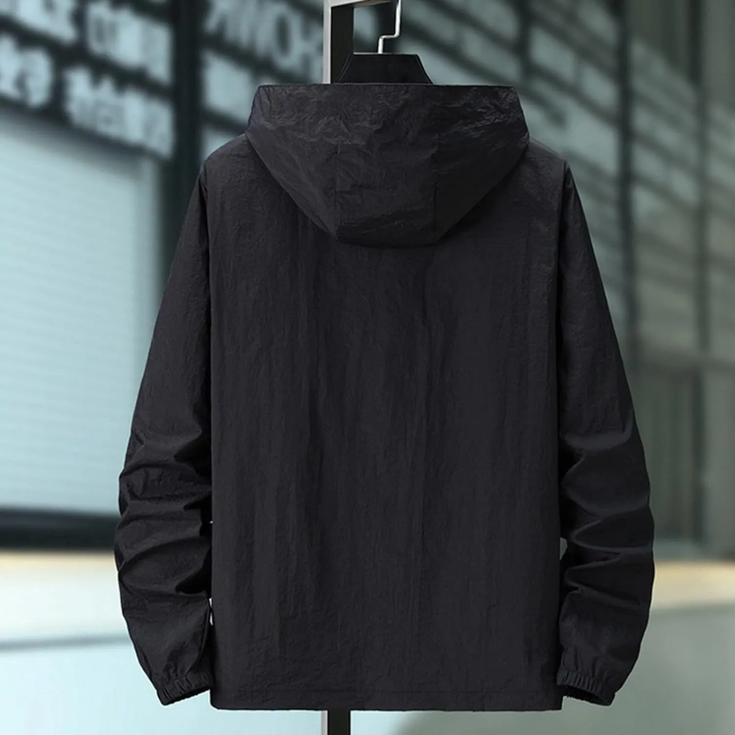 Bomber Jacket Men, Mens Hip Hop Streetwear Windbreaker Jacket Lightweight Casual Outdoor Bomber Jacket Coat with Hood