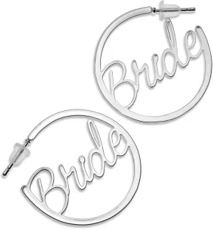 Bride Hoop Earrings | Bachelorette Party Accessories | Fun Hoop Earrings for Bachelorette Gifts