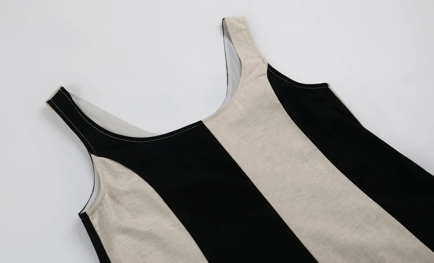 CHARTOU Women Summer Sleeveless Linen Dress Contrast Color Maxi Long Beach Vacation Tank Dress