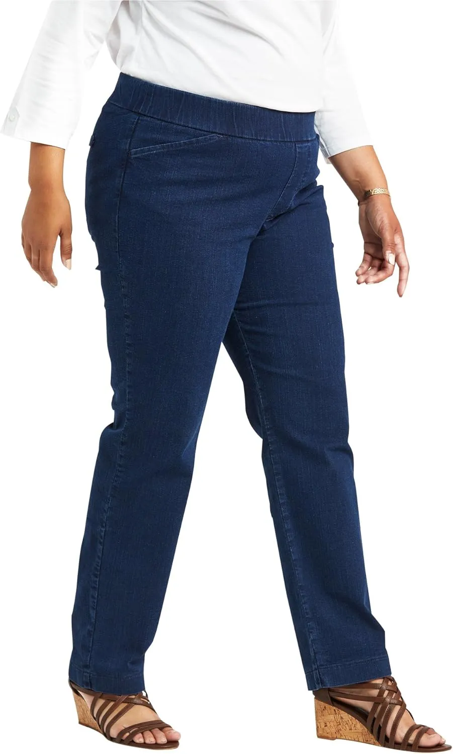 Chic Classic Collection Women's Easy Fit Elastic Waist Jean