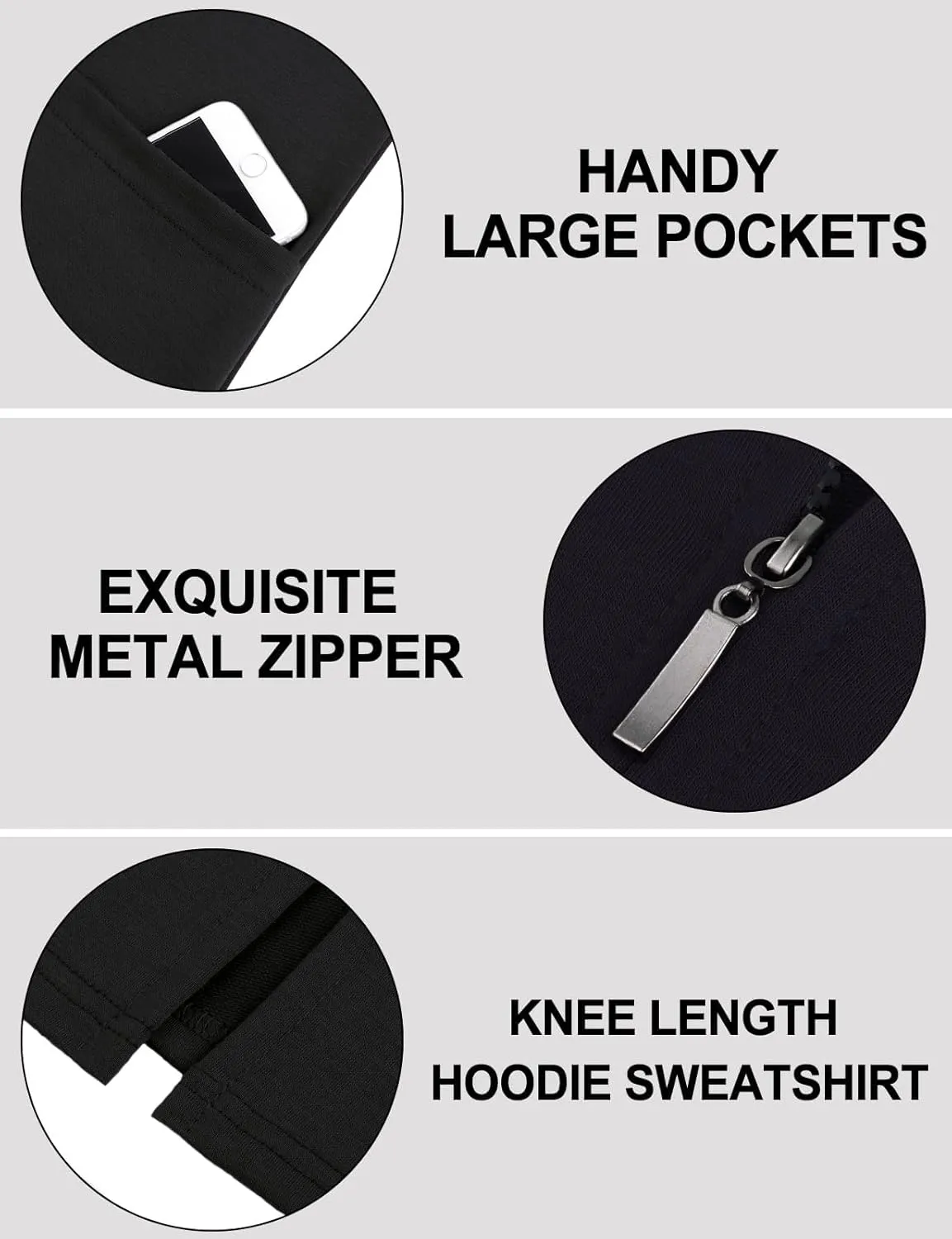 Cucuchy Style Womens Long Hoodies Casual Zip Up Tunic Sweatshirt Open Front Cardigan