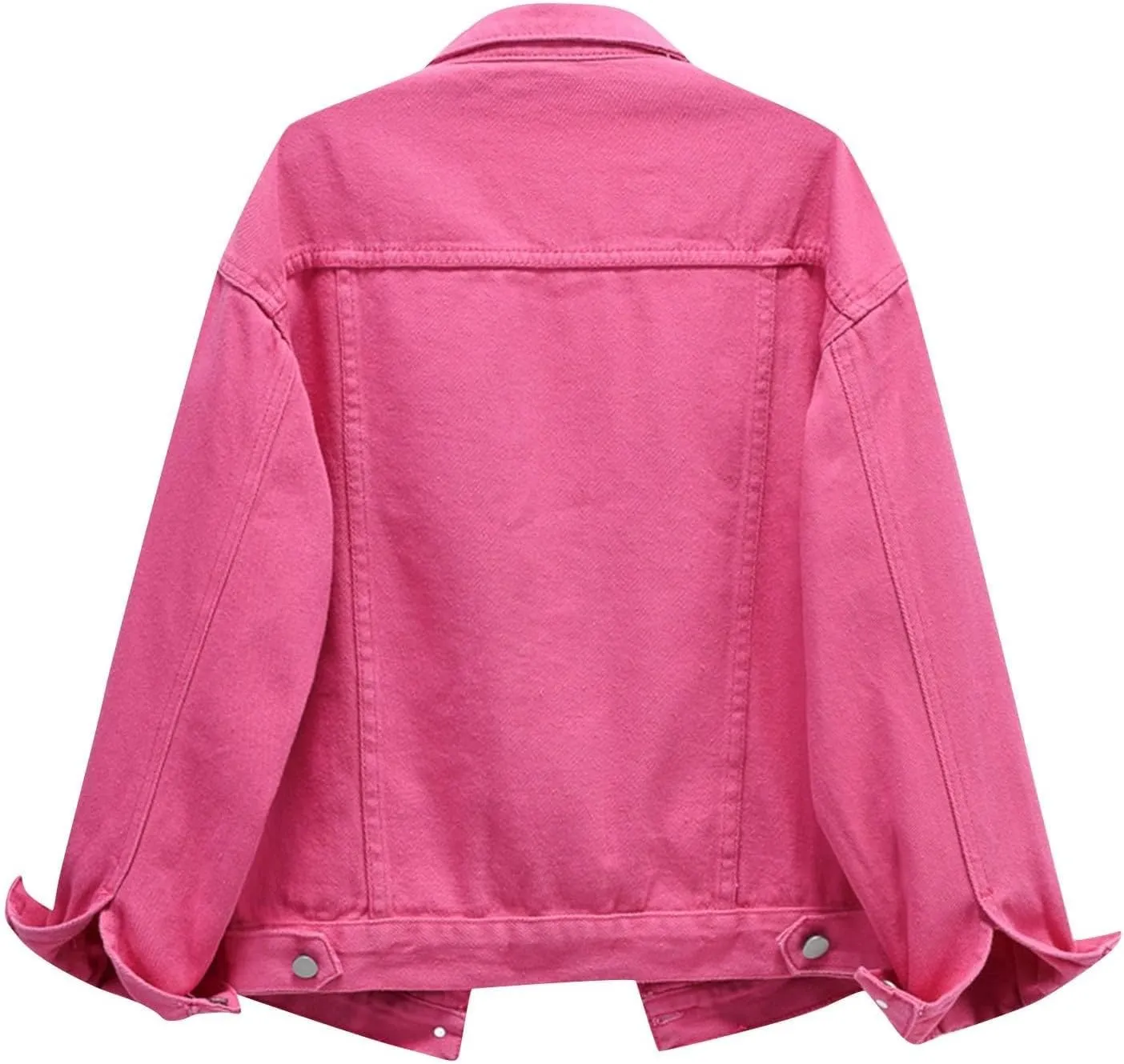 Denim Jackets for Women Oversized Lapel Collar Retro Cowgirl Jean Jackets Trendy Relax Fit Cropped Coats With Pockets
