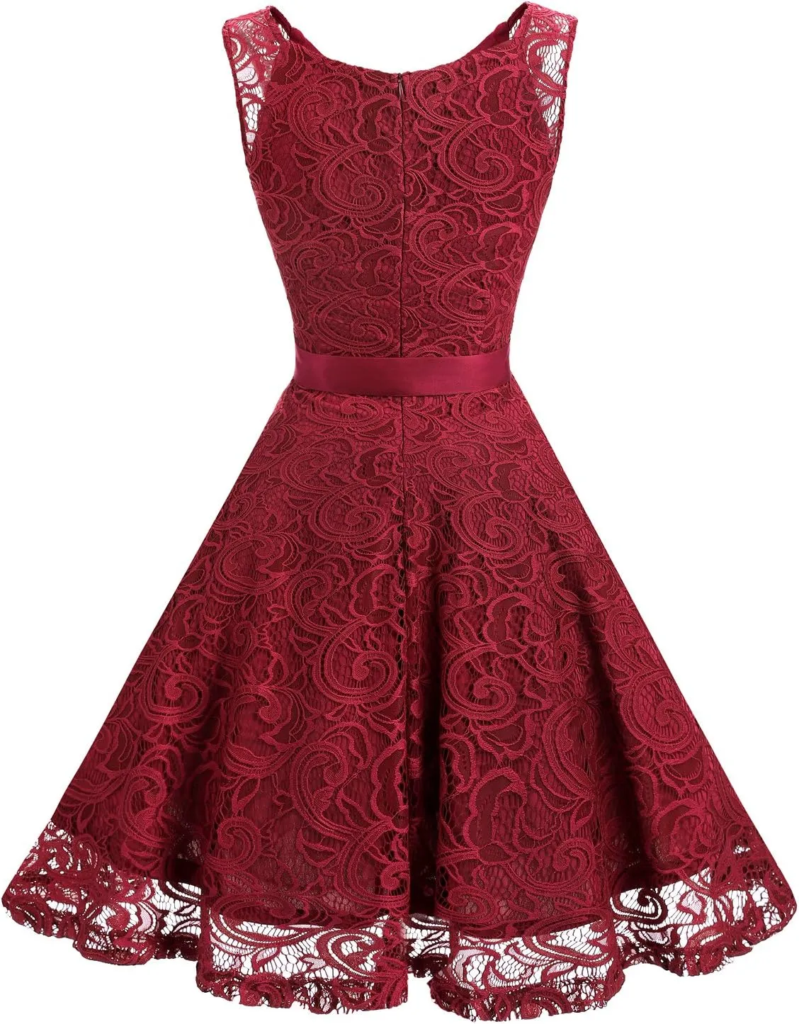 Dressystar Women Floral Lace Bridesmaid Party Dress Short Prom Dress V Neck