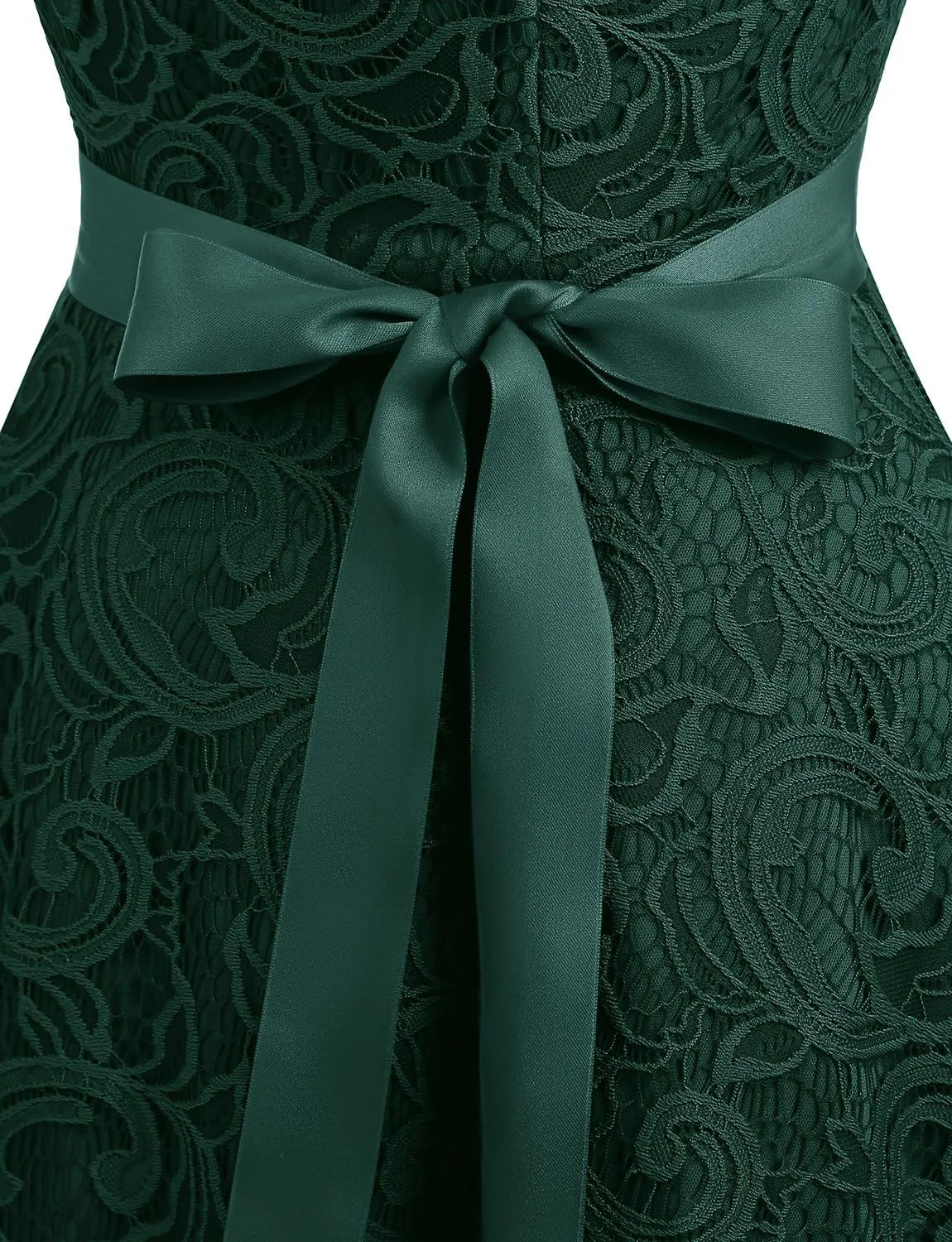 Dressystar Women Floral Lace Bridesmaid Party Dress Short Prom Dress V Neck