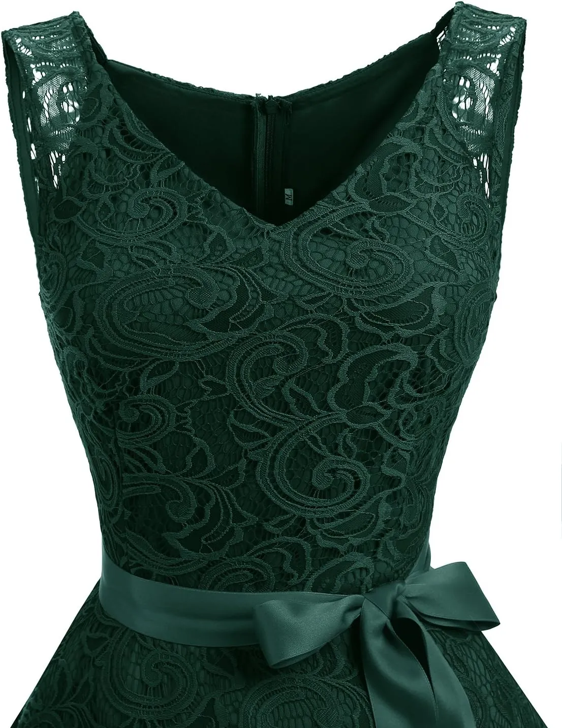 Dressystar Women Floral Lace Bridesmaid Party Dress Short Prom Dress V Neck