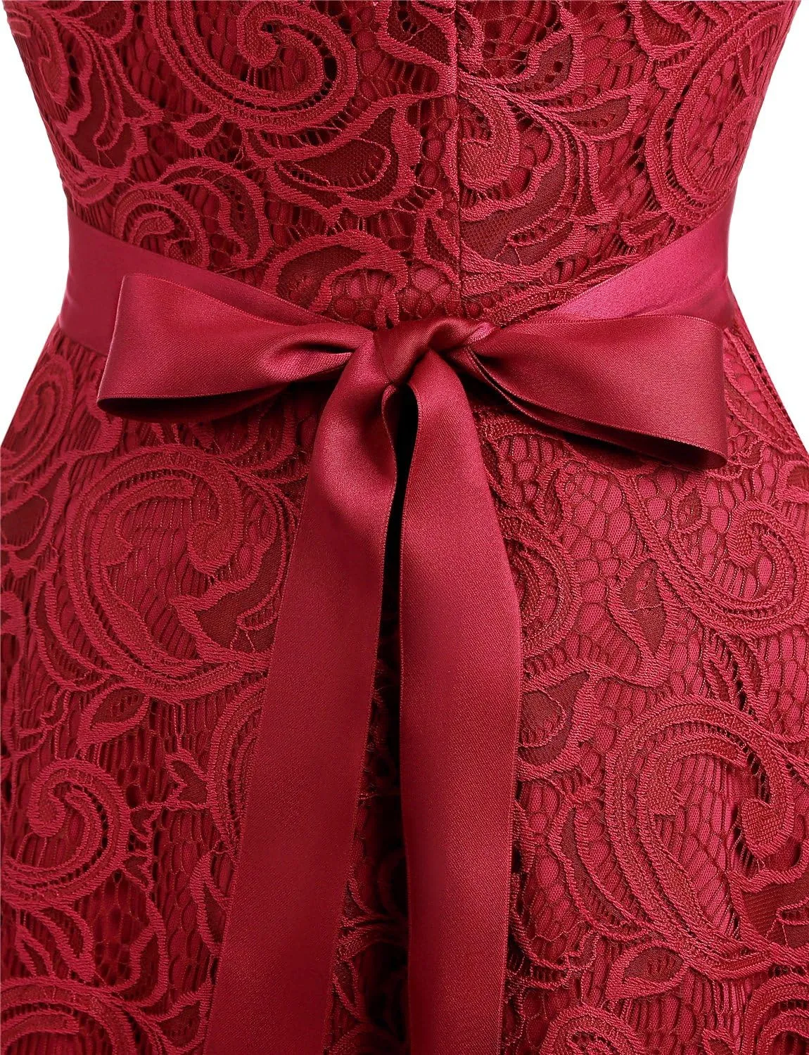 Dressystar Women Floral Lace Bridesmaid Party Dress Short Prom Dress V Neck