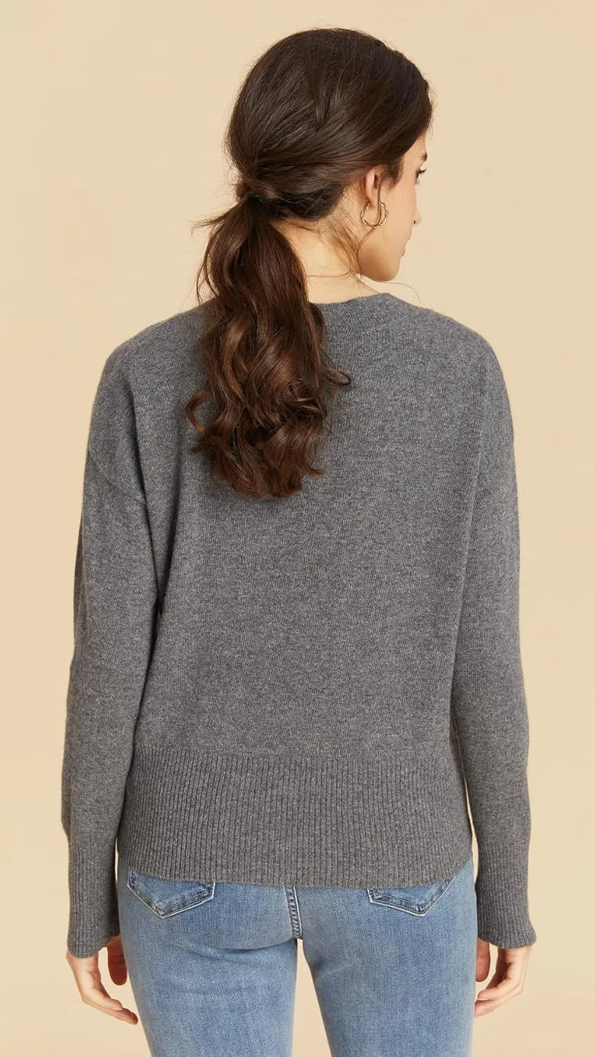 EURKEA Women's 100% Cashmere Deep V Neck Sweater, Long Sleeve Pullover, Tops for Women, Gifts Ready