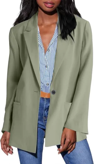 Firzero Black Blazer Women Long Sleeve Business Blazer Loose Lightweigth Open Front Jackets Long Sleeve Work Office Jacket
