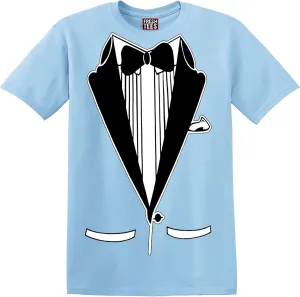 fresh tees Unisex Tuxedo Shirt | Classic Party Humor Vintage Tee | Tux with Bowtie&Pockets | Funny T-Shirt for Men/Women