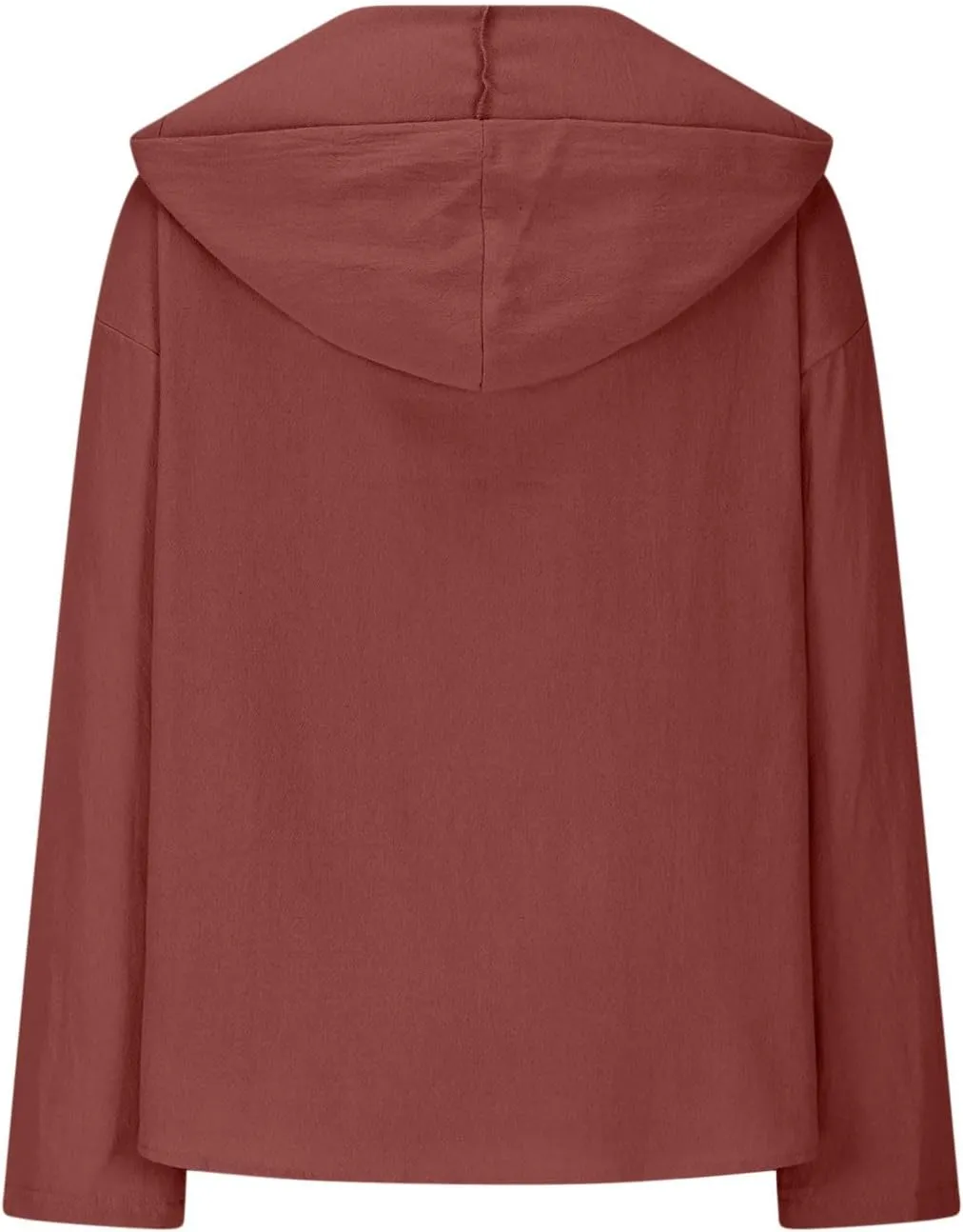 Gauze Shirts for Women Button Down Long Sleeve Hooded Tops Lightweight Breathable Loose Casual V Neck Hoodies Blouses