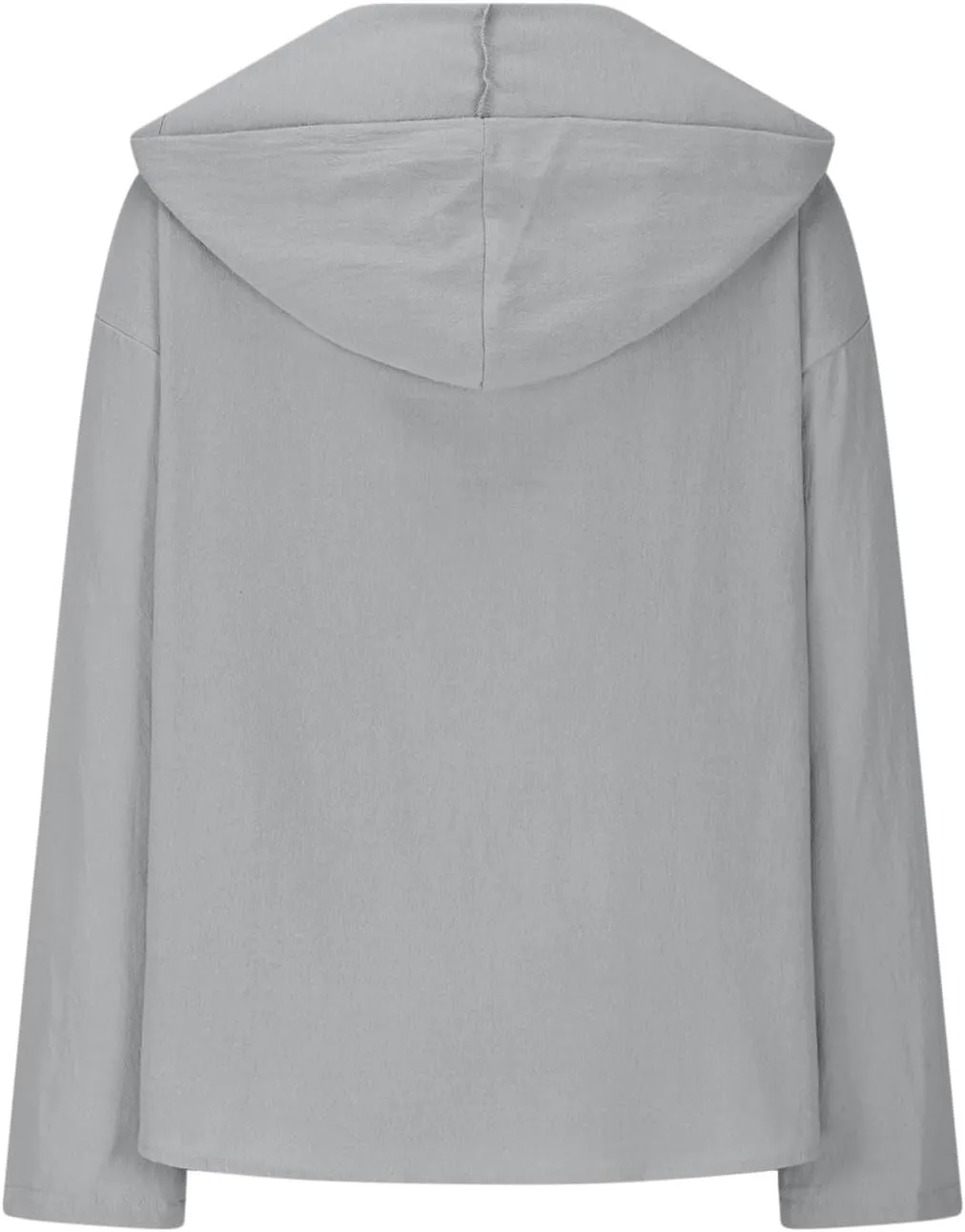 Gauze Shirts for Women Button Down Long Sleeve Hooded Tops Lightweight Breathable Loose Casual V Neck Hoodies Blouses