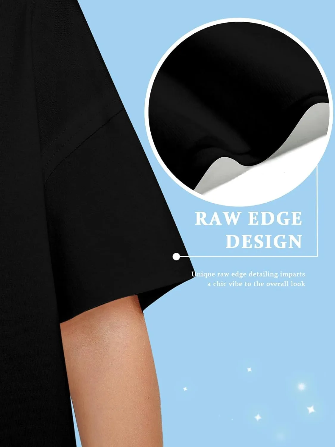 Girls Fashion Raw Hem Oversized T Shirts Summer Short Sleeve Tops Tees Shirt 5-14 Years