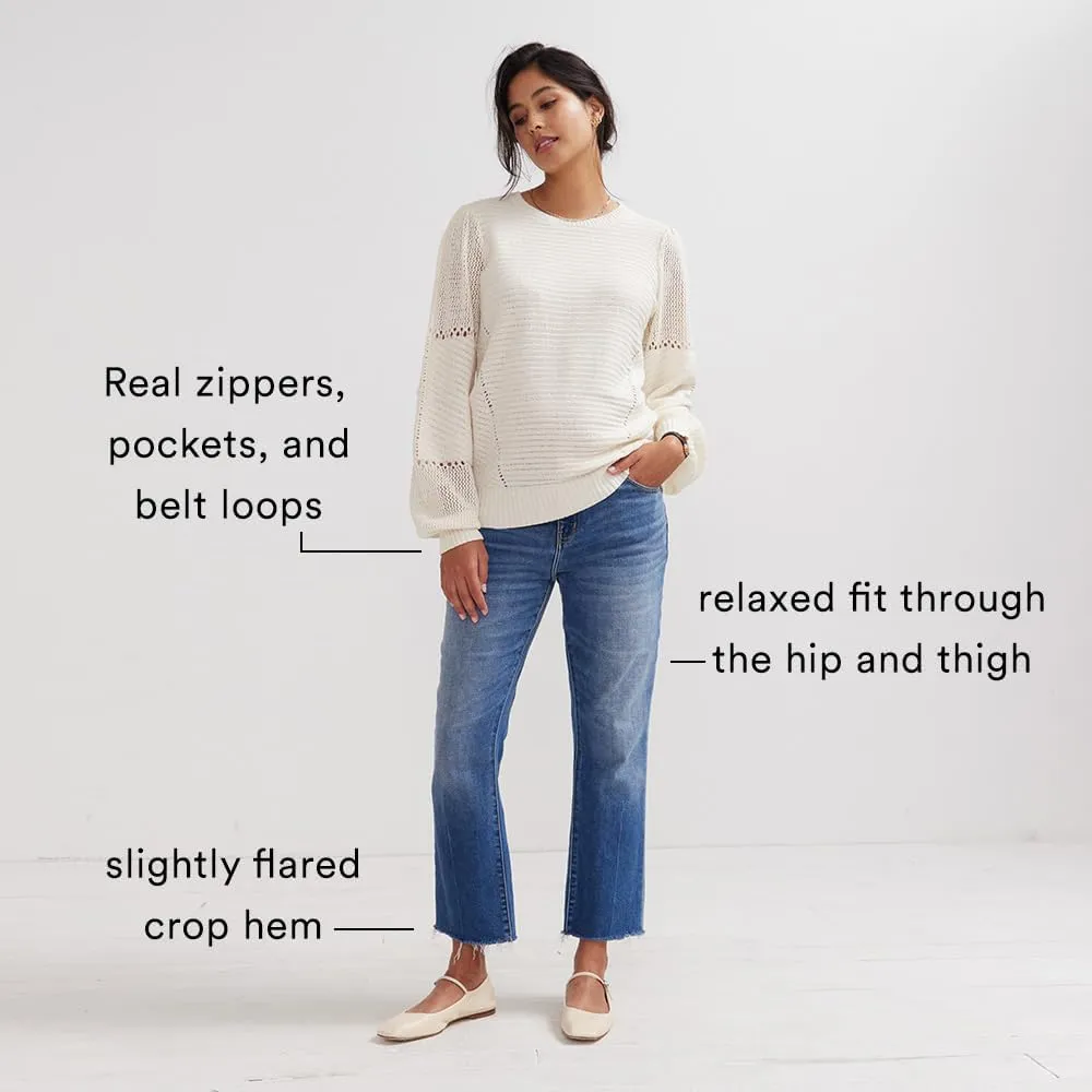 HATCH Collection | Maternity The Crop Jeans | Under The Belly Fit | Cotton Denim for Mom | Extended Sizing