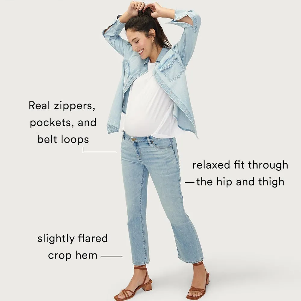 HATCH Collection | Maternity The Crop Jeans | Under The Belly Fit | Cotton Denim for Mom | Extended Sizing