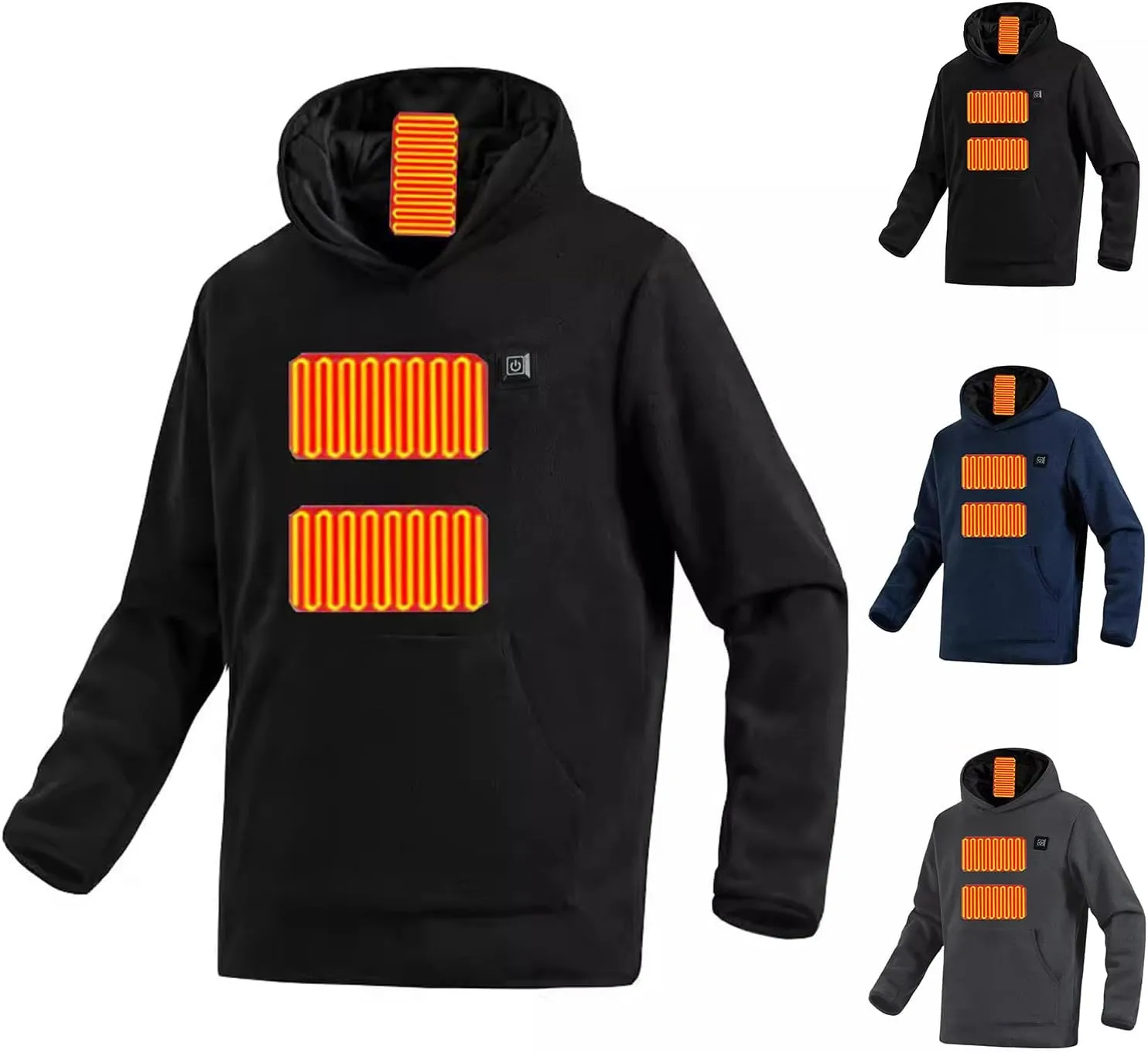 Heated Hoodie for Men and Women - USB Electric Warming Pullover Sweatshirt Coat