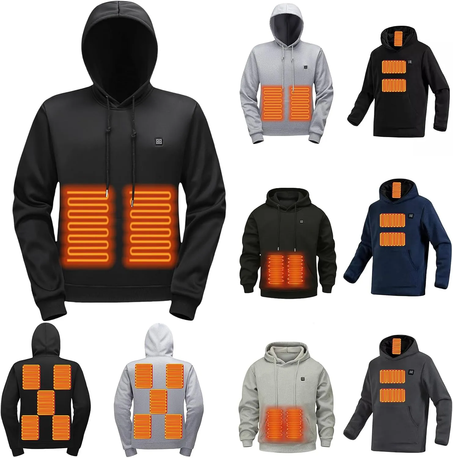 Heated Hoodie for Men and Women - USB Electric Warming Pullover Sweatshirt Coat