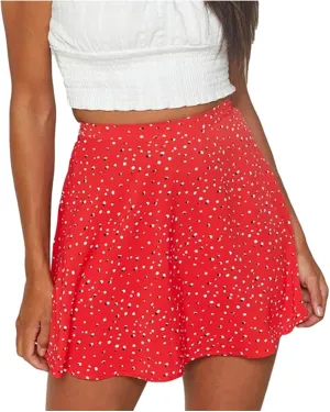 High Waist Mini Skirt Chiffon Zipper Women Fashion Floral skirts for women trendy Harajuku Black A-Line Summer Short Skirt