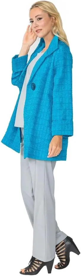 IC Collection Jacquard One-Button Jacket