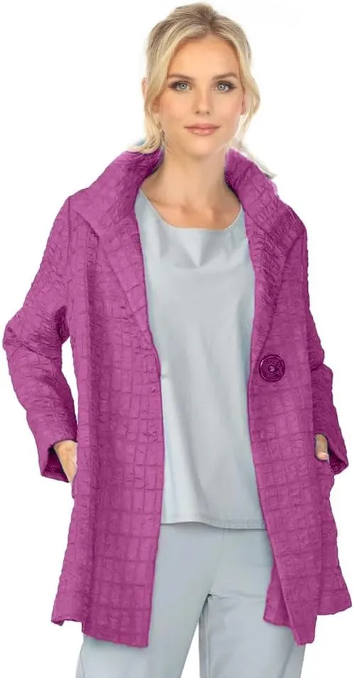 IC Collection Jacquard One-Button Jacket