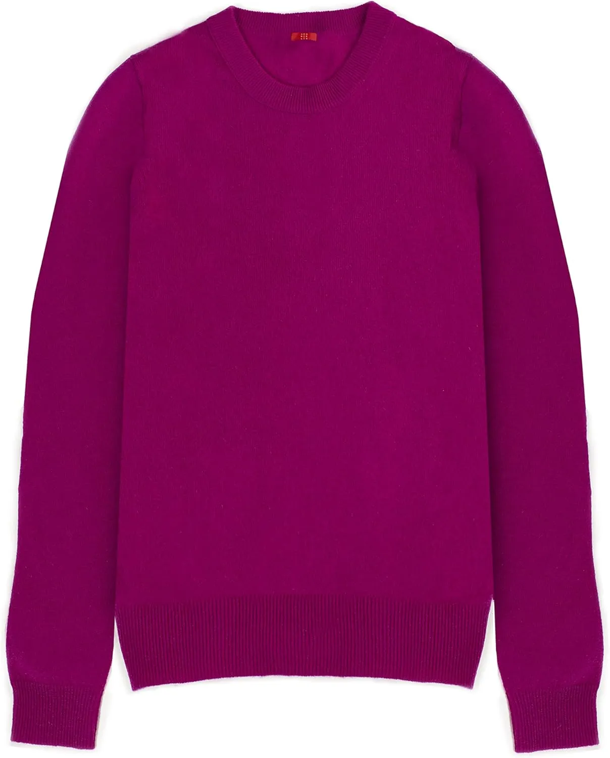 JENNIE LIU Women's 100% Pure Cashmere Long Sleeve Crew Neck Sweater
