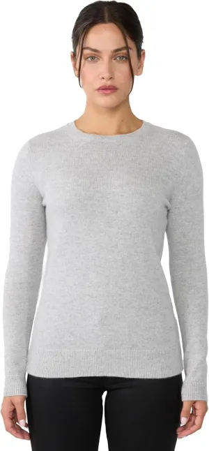 JENNIE LIU Womens 3-ply Cashmere Crewneck Sweater | Winter Cozy Cashmere Sweaters for Women