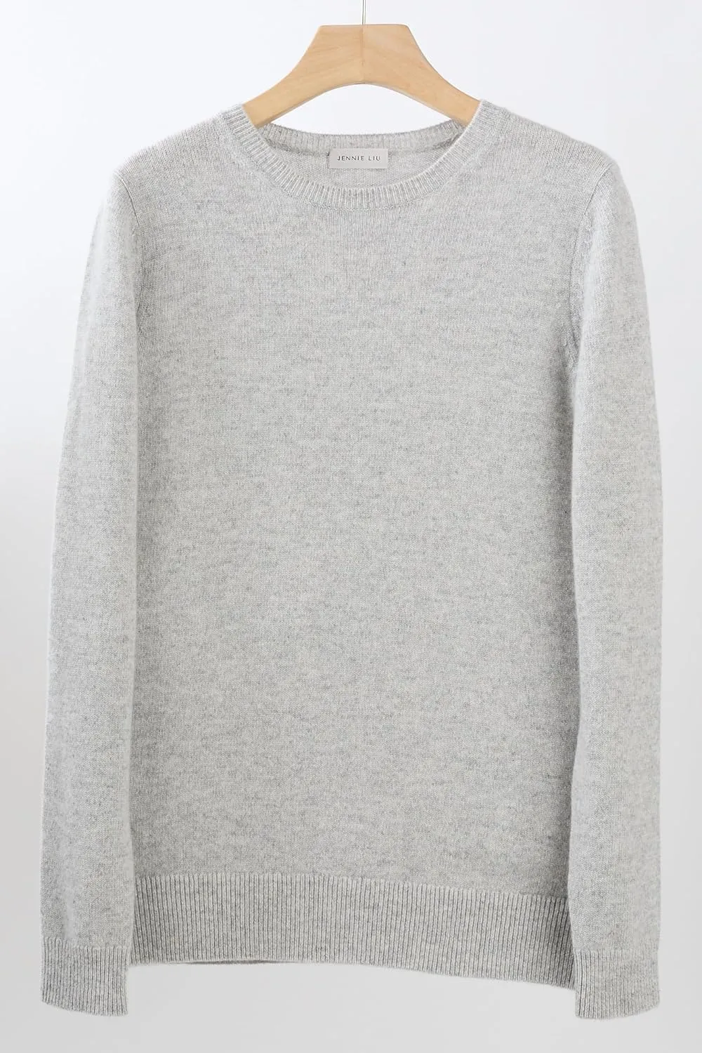 JENNIE LIU Womens 3-ply Cashmere Crewneck Sweater | Winter Cozy Cashmere Sweaters for Women