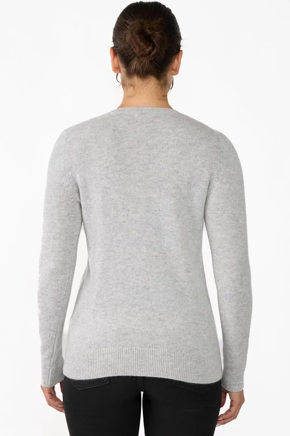 JENNIE LIU Womens 3-ply Cashmere Crewneck Sweater | Winter Cozy Cashmere Sweaters for Women