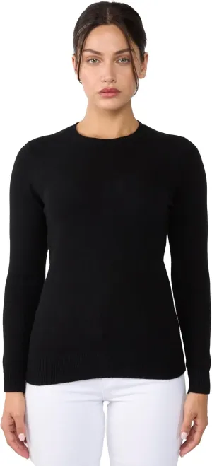 JENNIE LIU Womens 3-ply Cashmere Crewneck Sweater | Winter Cozy Cashmere Sweaters for Women