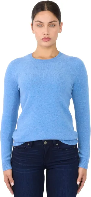 JENNIE LIU Womens 3-ply Cashmere Crewneck Sweater | Winter Cozy Cashmere Sweaters for Women