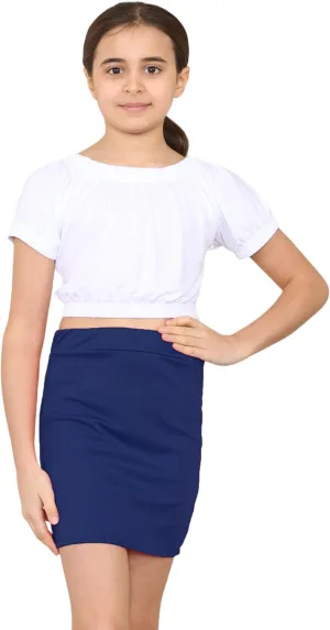 Loxdonz Girl's Basic Plaid Skirt Bodycon Pencil Mini Skirts | Short Skirts for Kids