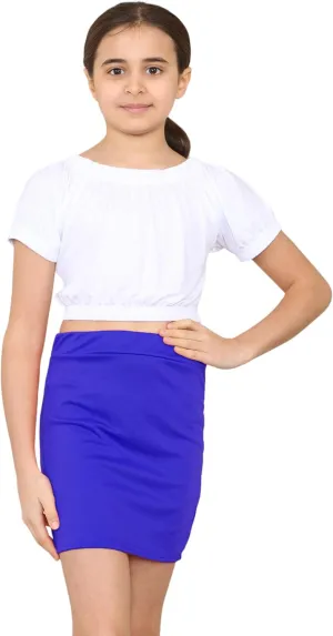 Loxdonz Girl's Basic Plaid Skirt Bodycon Pencil Mini Skirts | Short Skirts for Kids