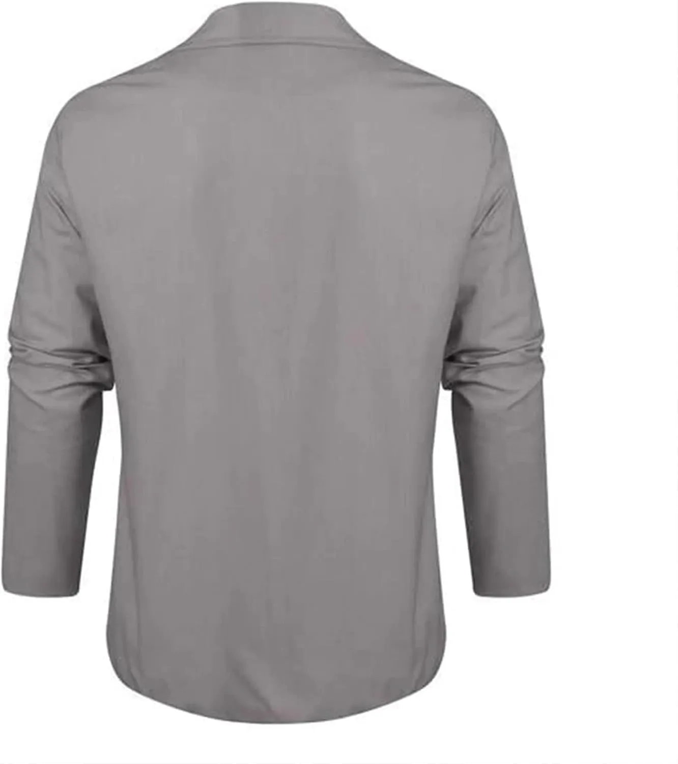 Men's Casual Shirt Jacket Cotton Linen Shacket Loose Fit Long Sleeve Button-Down Overshirt Soft Lightweight Work Coat
