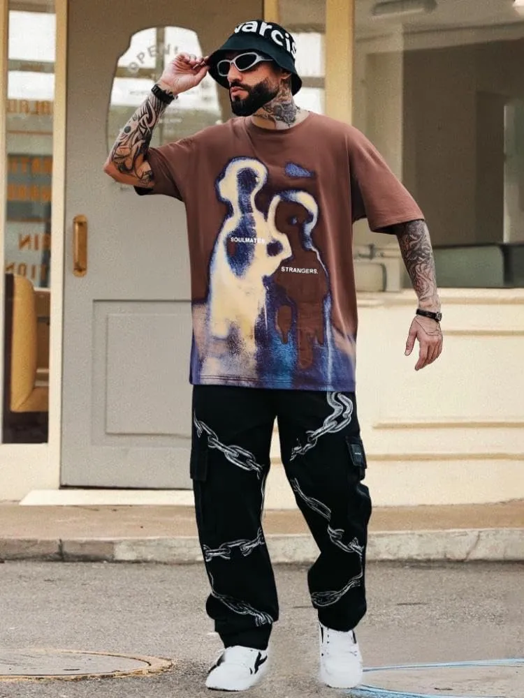 Mens Graphic Tees Oversized Cotton T-Shirt Summer Vintage Streetwear Y2K Shirts Unisex Tshirts