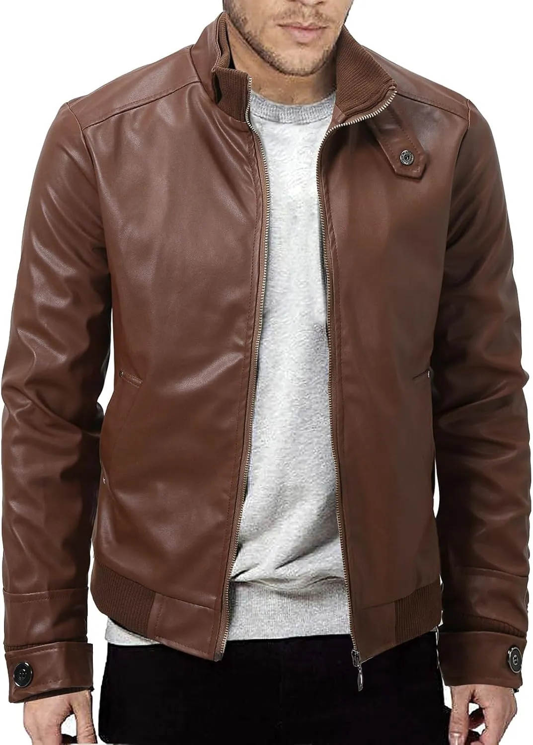 Mens Jacket Casual Windproof Bomber Jackets Full Zip Windbreaker Jackets Warm Winter Padded Coats Zip Up Jacket