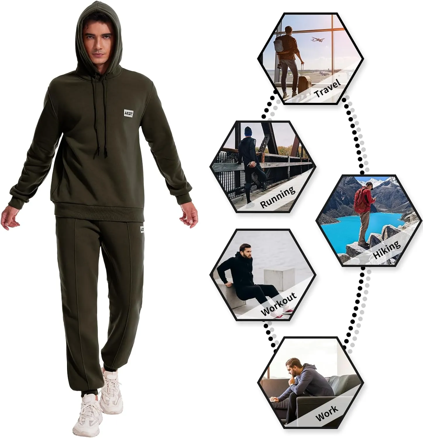 Men's Tracksuits Sweatsuit for Men Track Sweat Suits 2 Piece Hoodies and Jogger Sports Jogging Suits Set Outfits