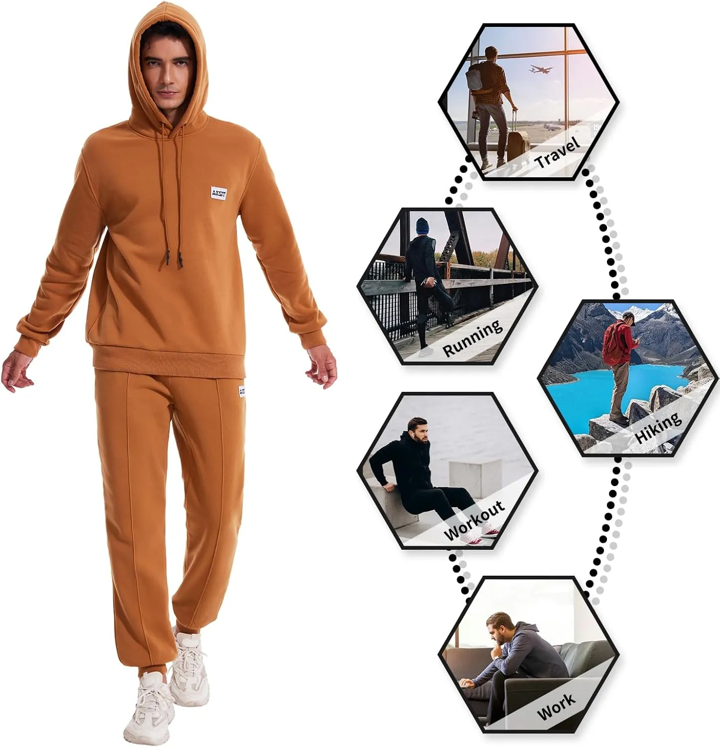 Men's Tracksuits Sweatsuit for Men Track Sweat Suits 2 Piece Hoodies and Jogger Sports Jogging Suits Set Outfits