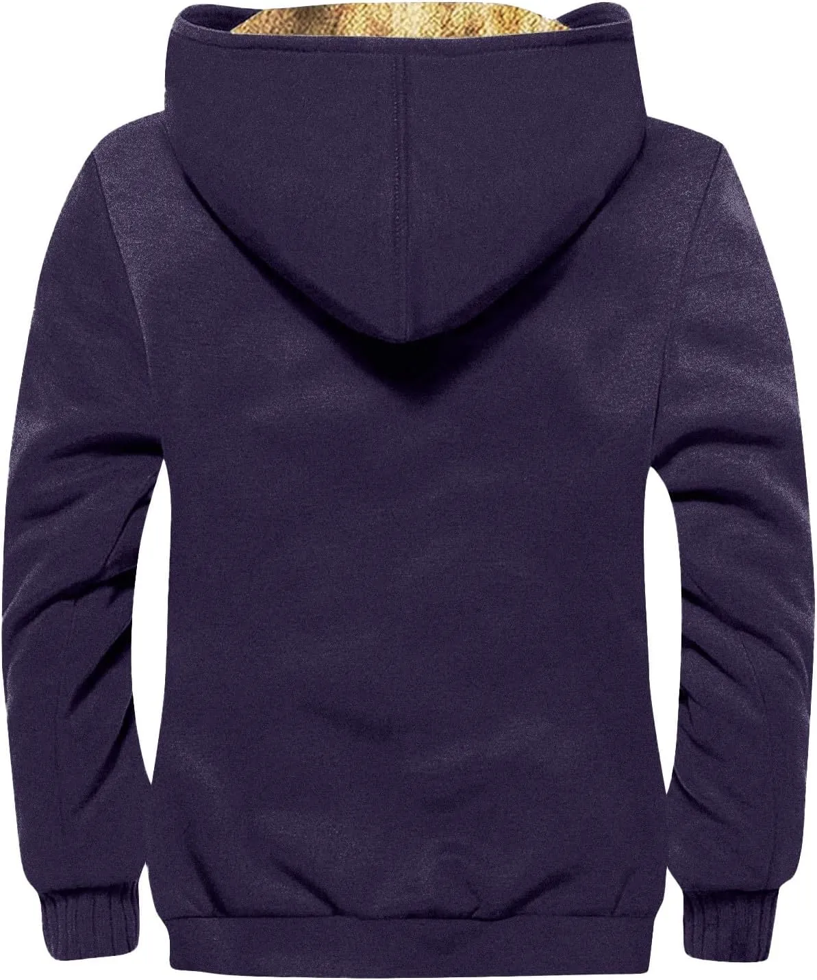 Men's Vintage Heavyweight Sherpa Fleece Lined Jackets Winter Warm Sweatshirt Coats Big And Tall Zip Up Hoodie Men