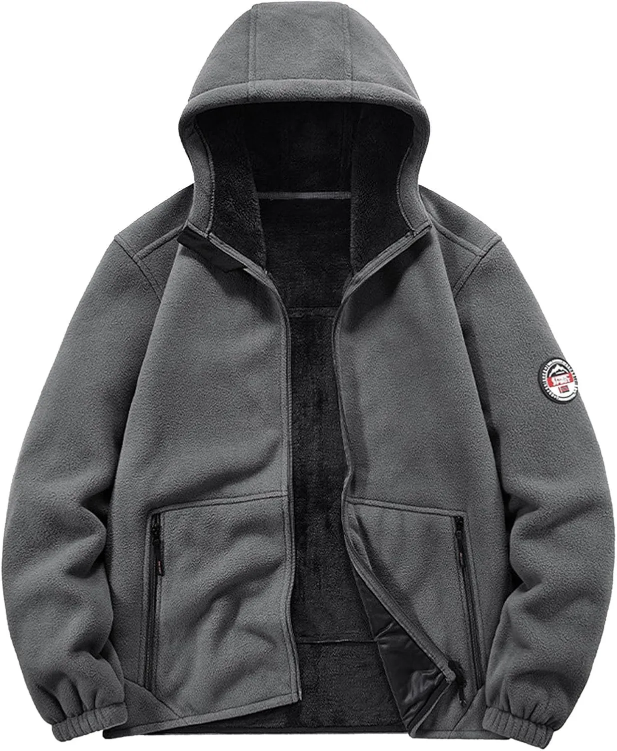 Men's Winter Jacket Thick Thermal Cotton Thickened Warm Stand Collar Jacket Windbreaker Utility Jacket Zip Coat with Pocket