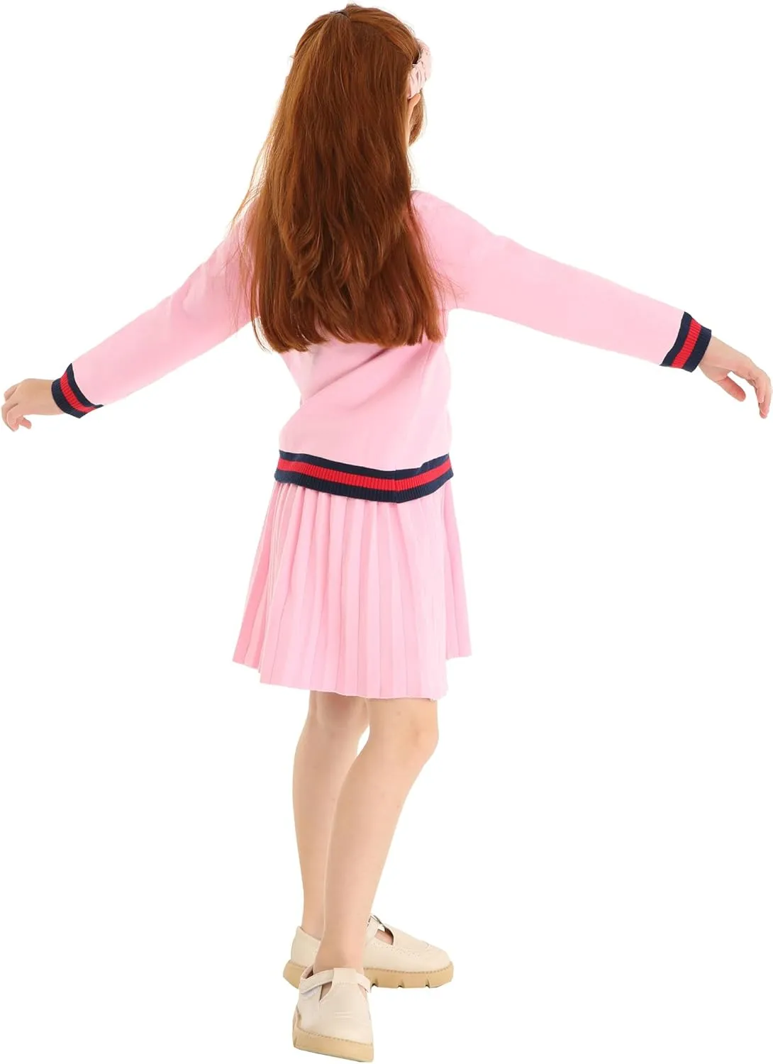 Mud Kingdom Cute Little Girls Ribbed Knit Cardigan Skirt Set School Style