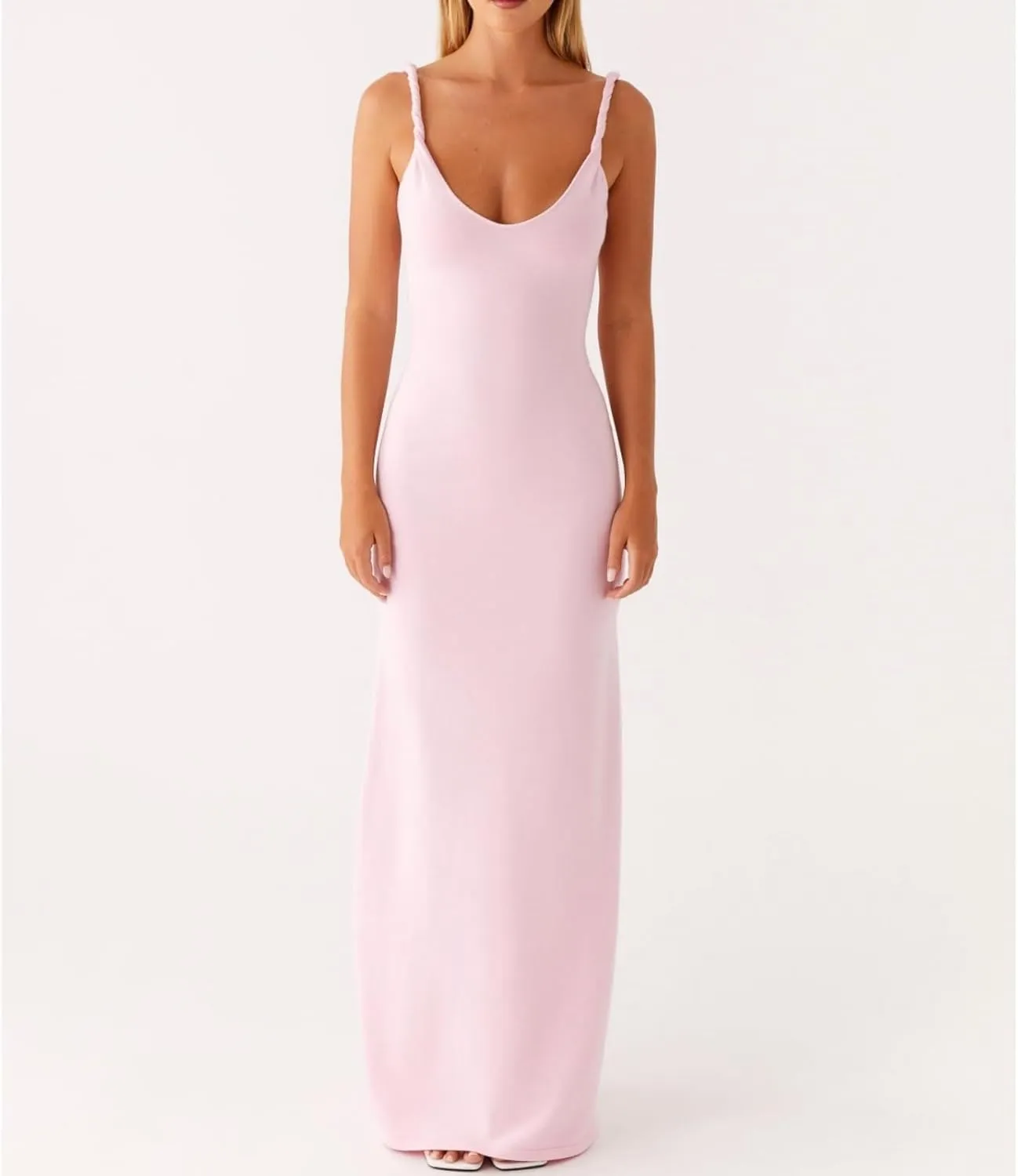 Muineobuka Women Spaghetti Strap Maxi Dress Y2K Summer Sexy Slip Bodycon Backless Long Sundress Wedding Guest Dresses