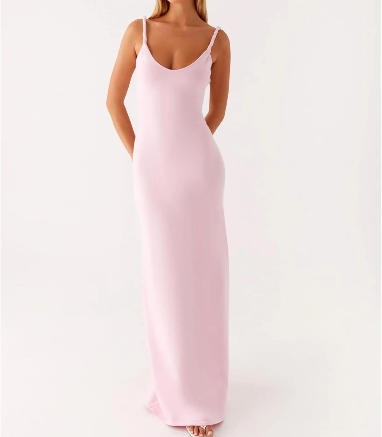 Muineobuka Women Spaghetti Strap Maxi Dress Y2K Summer Sexy Slip Bodycon Backless Long Sundress Wedding Guest Dresses
