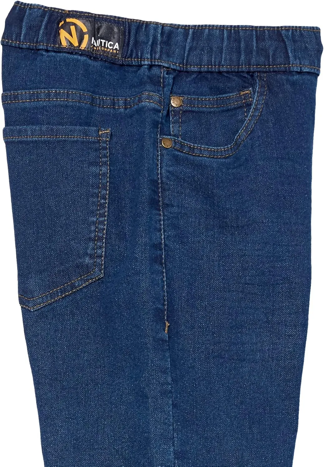 Nautica Boys' Pull-on Stretch Denim Jogger Jeans, 5-Pocket Style & Drawstring Closure