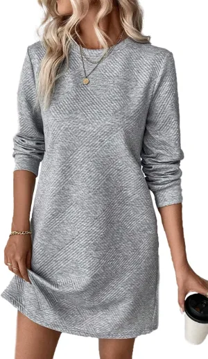 OCSTRADE Womens Summer Shift Dresses Casual Textured Short Sleeve T Shirt Dress Trendy Girls 2025 Vacation Going Out Outfits