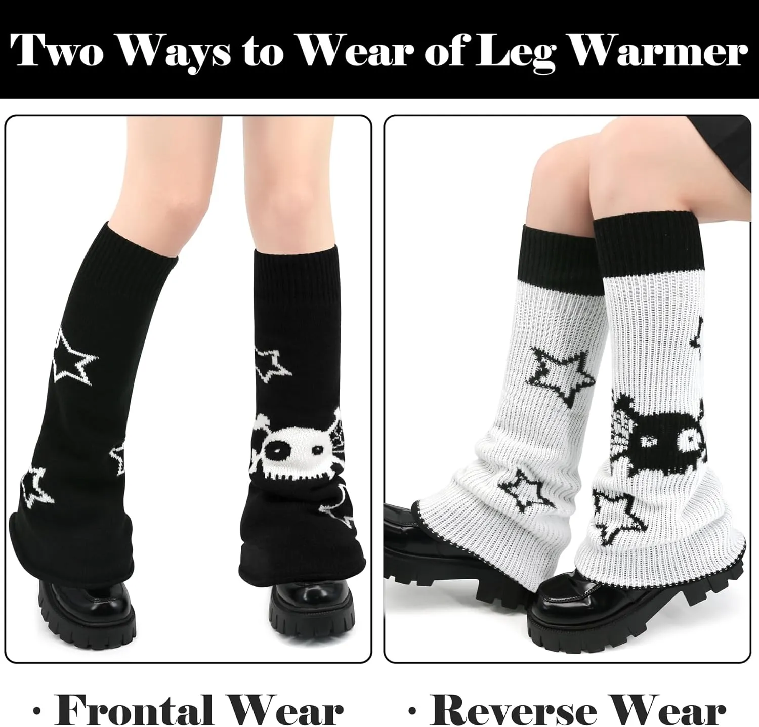 Olreco Kawaii Y2K Harajuku Leg Warmers for Girls & Women - Gyaru, Goth & Lolita Accessories