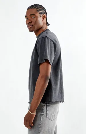 PacSun Men's Washed Black Premium Cropped T-Shirt