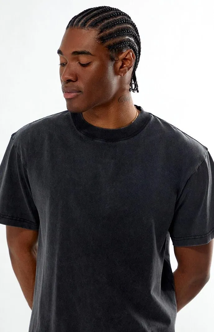 PacSun Men's Washed Black Premium Cropped T-Shirt